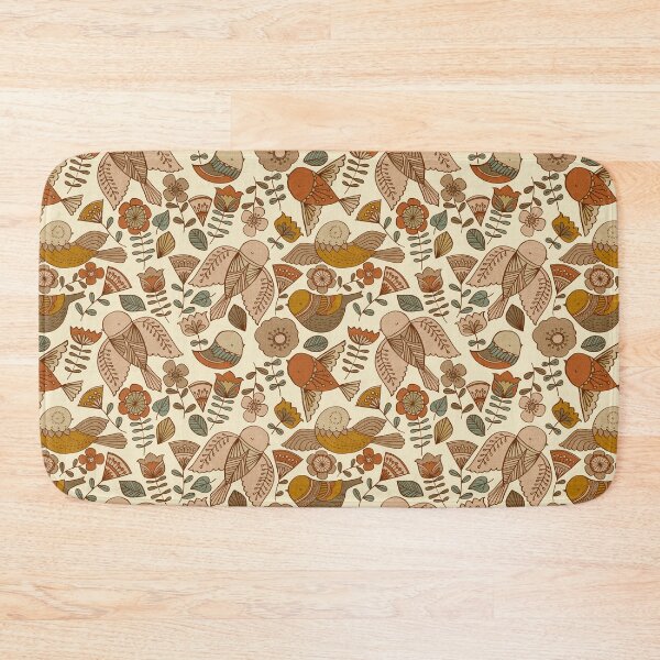 Item preview, Scandinavian Folk Birds Linen designed and sold by Cecilia Mok.