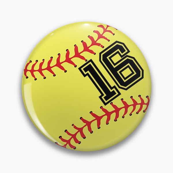 Item preview, Softball Player Jersey No 16 Back Number #16 Ball Sport Sticker Gift designed and sold by theshirtinator.