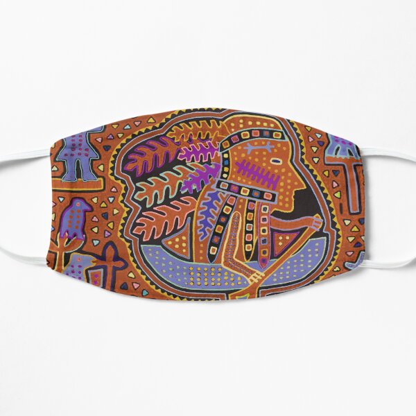 Kuna Indian in Canoe - Rust Flat Mask
