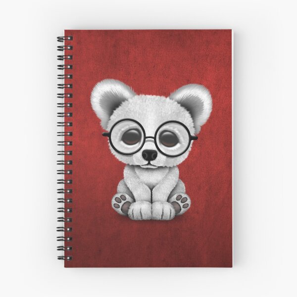 Item preview, Cute Polar Bear Cub with Eye Glasses on Red designed and sold by JeffBartels.