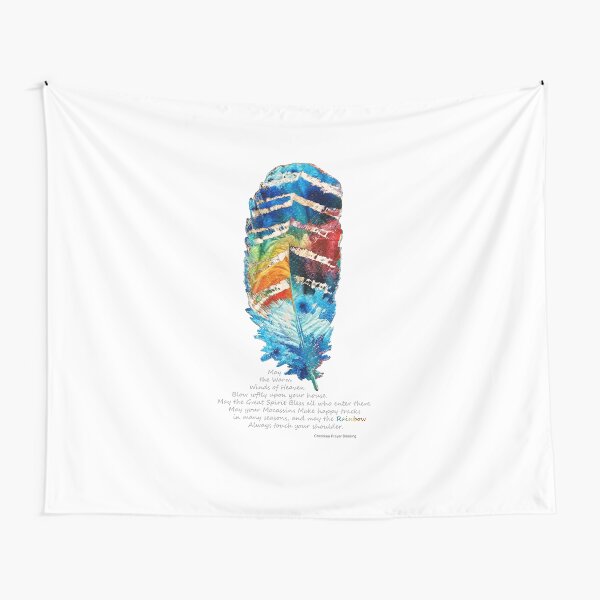 Colorful Feather Art - Cherokee Blessing - By Sharon Cummings Tapestry