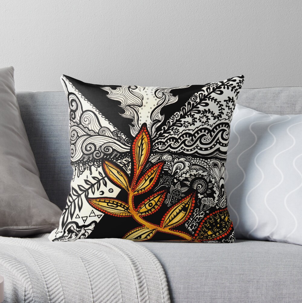Black to Gold (some seek, some dissolve) Throw Pillow