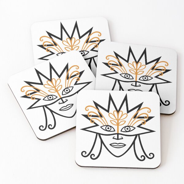 Item preview, Original Sun Mask Celebration Design (black and orange) designed and sold by wariana.