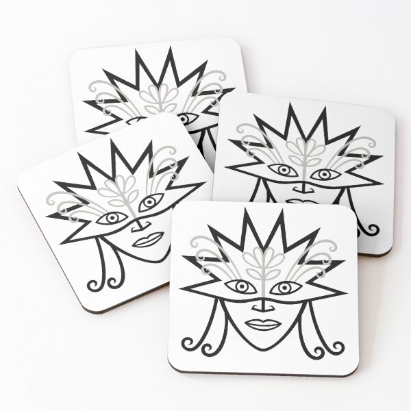 Item preview, Original Sun Mask Celebration Design (black and light grey) designed and sold by wariana.