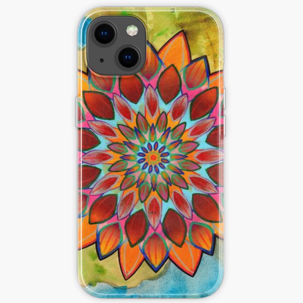 bright floral mandala iPhone Soft Case