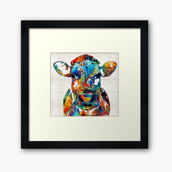 Colorful Cow Art - Mootown - By Sharon Cummings Framed Art Print