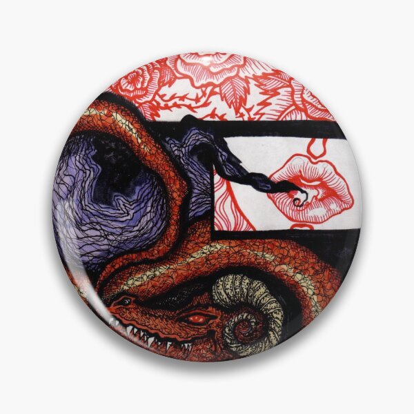Item preview,  Sus colmillos se enroscaron en la más mínima sonrisa. La belleza y el terror adornan a la bestia. Pétalos de rosa dispersos y rastro de humo desde su guarida designed and sold by LeftHandedLenya.