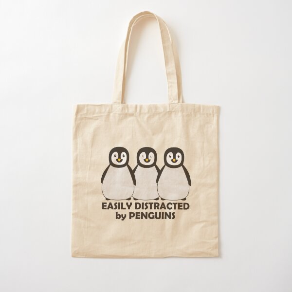 Easily Distracted by Penguins Cotton Tote Bag