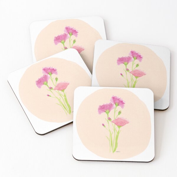 Item preview, Carnation in watercolor - pink background designed and sold by kslittleworld.