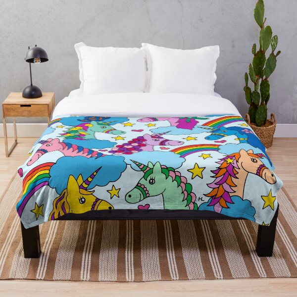 Unicorns and Rainbows || Magical Unicorn || Kids Throw Blanket