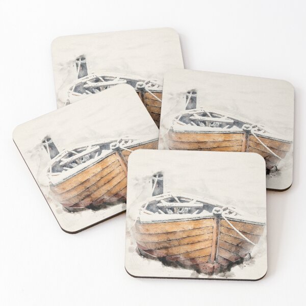 Item preview, Old Row Boat | Seaside Watercolor Illustration designed and sold by DragonflyDes.