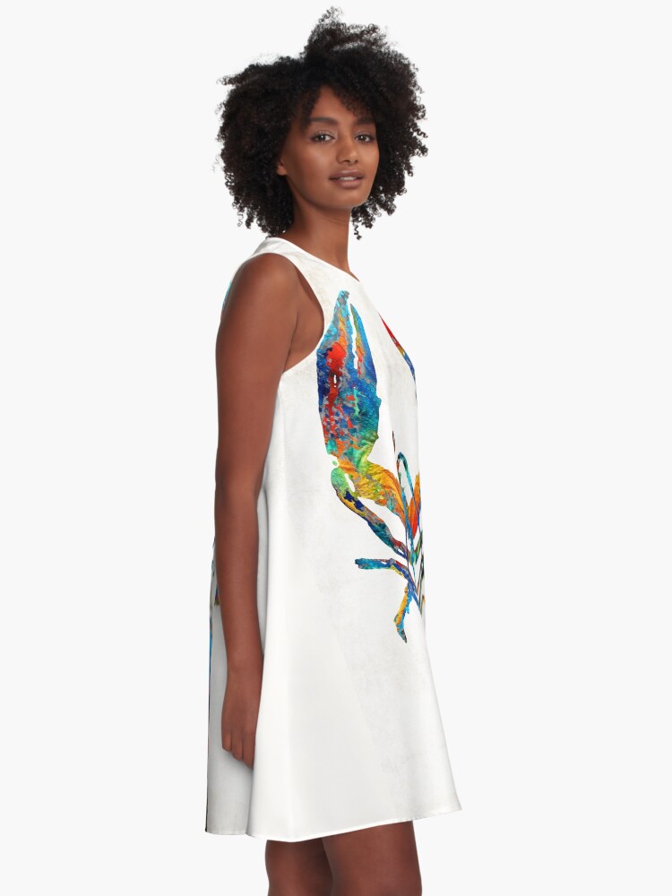 Alternate view of Colorful Lobster Art by Sharon Cummings A-Line Dress