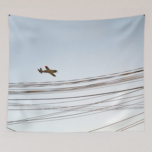 Item preview, Power Lines Plane Flying Sky designed and sold by Anna Lemos.