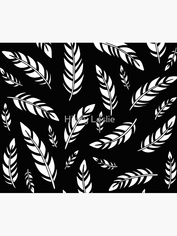 Black and White Feathers || Birds || Pattern by hennabyhilary