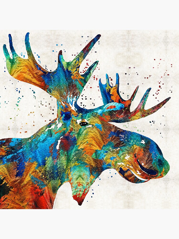 Colorful Moose Art - Confetti - By Sharon Cummings by SharonCummings