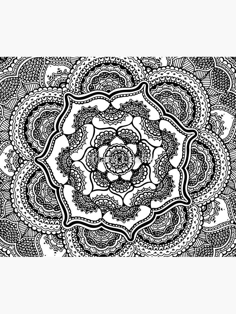 Spring Lotus || Abstract || Black and White by hennabyhilary