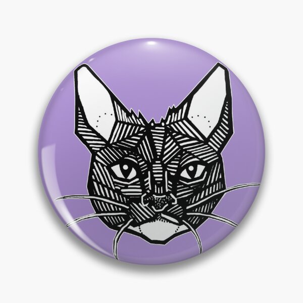 Geometric Cat Tattoo Pin