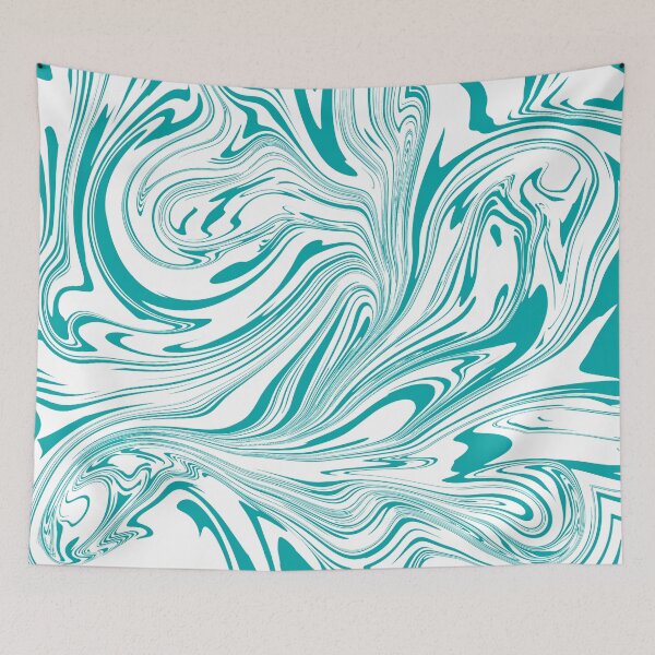 Item preview, Teal Blue White Swirl Abstract Design designed and sold by Meliafroggy.