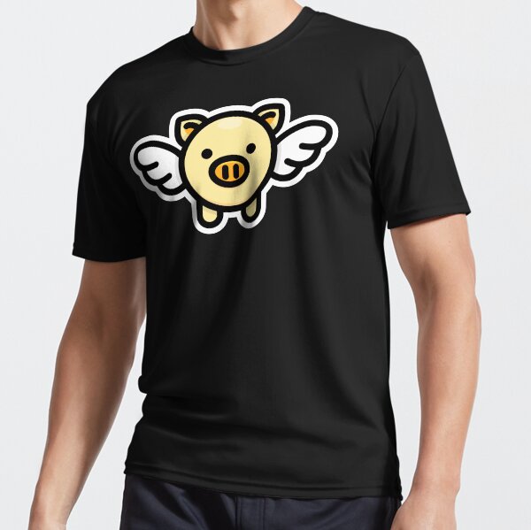 When Pigs Fly: Yellow Active T-Shirt