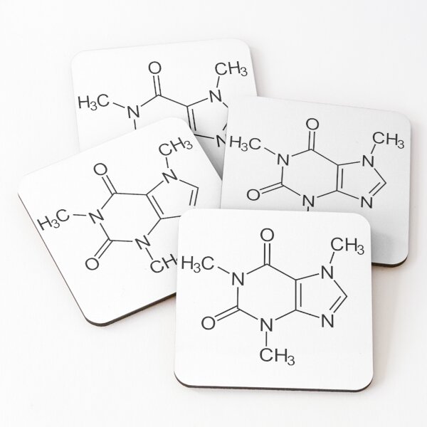 Artikelvorschau, Chemische Molekülstruktur von Koffein entworfen und verkauft von CM7Designs.