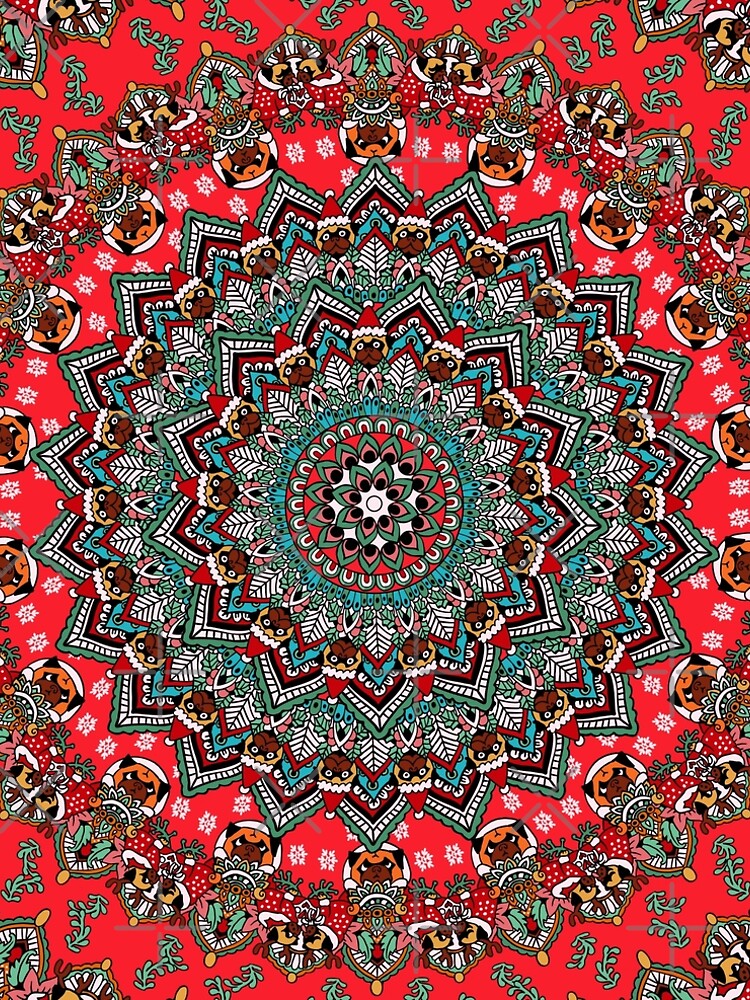 Mandala Christmas Pug by Huebucket