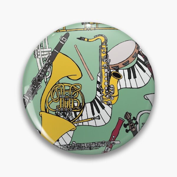 Artikelvorschau, Solid Green Musikinstrument Collage entworfen und verkauft von bumblebeebri9.
