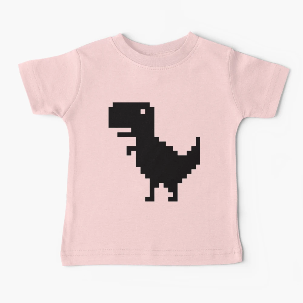 Google trex runner t camisa 100% algodão puro dinossauro chrome google  internet t rex dino offline navegador jogo engraçado geek pixel - AliExpress