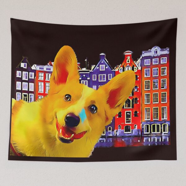 Item preview, Corgi selfie in Amsterdam, Holland.  designed and sold by NatanDesigns.