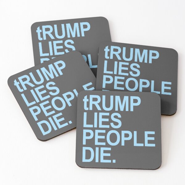 Item preview, tRump LIES People DIE (light blue font) designed and sold by Thelittlelord.