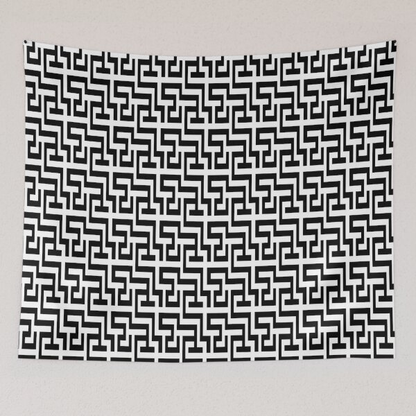 Item preview, Black and White Geometric Linear Pattern designed and sold by KeksWorkroom.