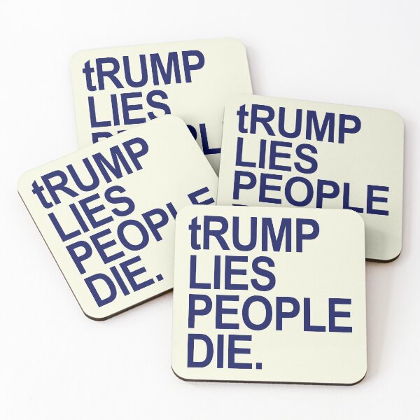Item preview, tRump LIES People DIE (navy font) designed and sold by Thelittlelord.