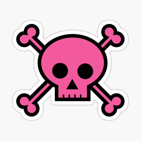 Item preview, Pink Skull and Crossbones Pattern Emo Girl designed and sold by Epic Love Designs.