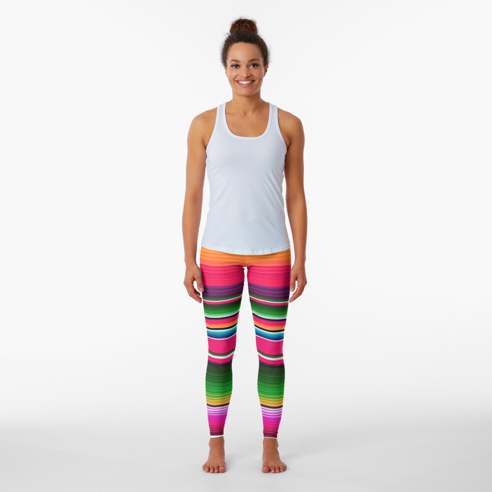 Mexican Blanket - Rainbow Striped Leggings by Nikki White