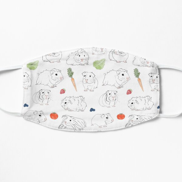 Guinea Pigs and Vegetables Line Drawing Flat Mask