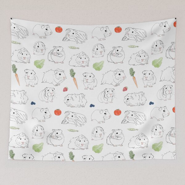 Item preview, Guinea Pigs and Vegetables Line Drawing designed and sold by Amy Hadden.