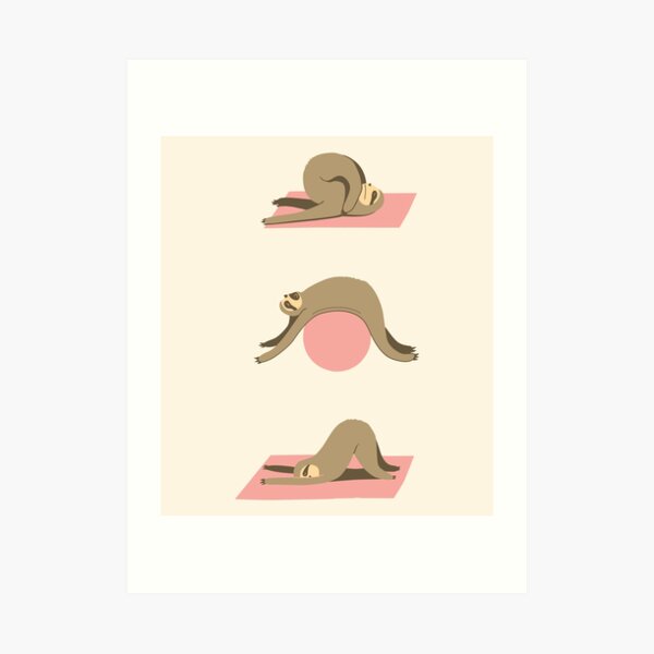 Sloth Pilates Art Print