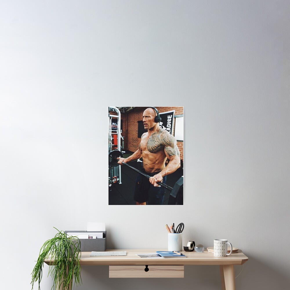 "dwayne The Rock Johnson Gym" Poster For Sale By Cacacans | Redbubble