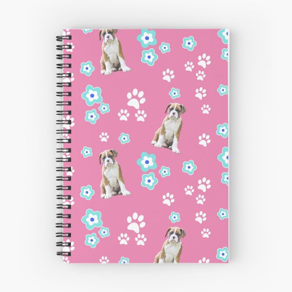 Item preview, Fawn Boxer Puppy, on Pink with Flowers designed and sold by 3QuartersToday.