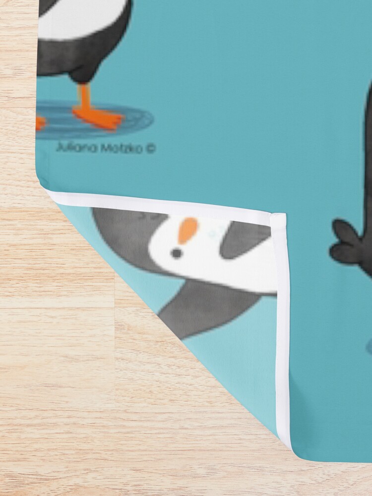 Alternate view of Spreading Love Penguin Shower Curtain