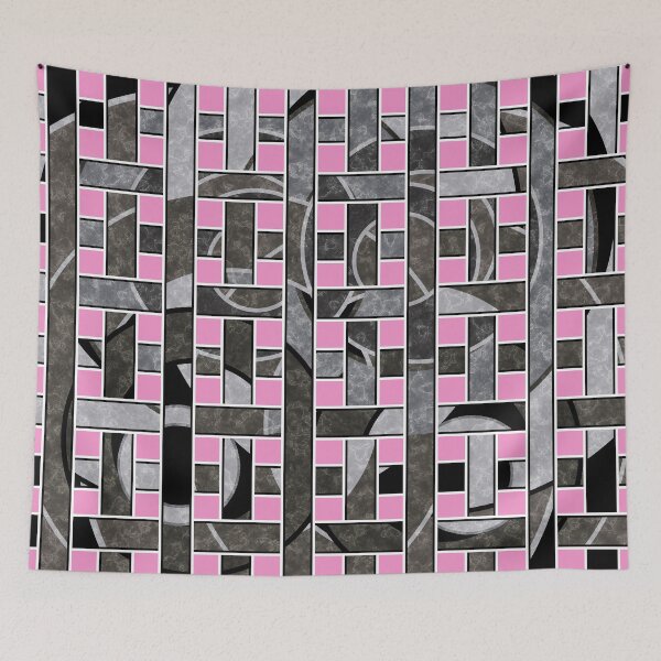 Item preview, Abstract striped braided grey-pink pattern designed and sold by fuzzyfox.