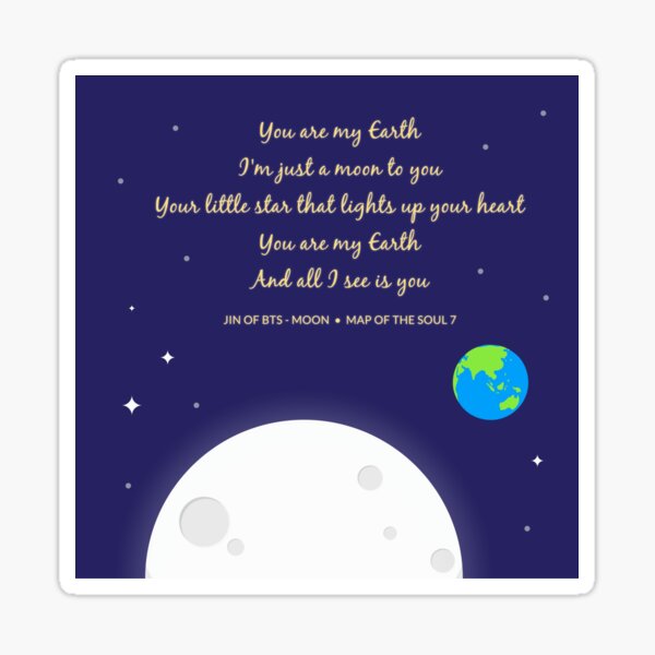 Bts Moon By Jin Sticker By Gaoxeepalette Redbubble