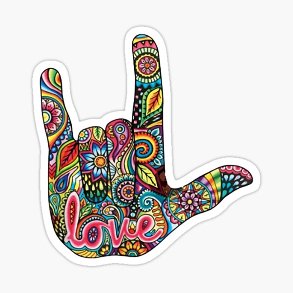 I Love You American Sign Language Gift for Women Men Sticker