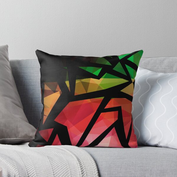 Item preview, Abstract print of triangles polygon print. Bright dark design colors designed and sold by fuzzyfox.
