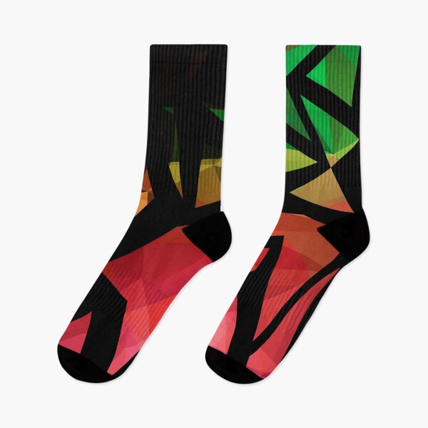 Item preview, Abstract print of triangles polygon print. Bright dark design colors designed and sold by fuzzyfox.