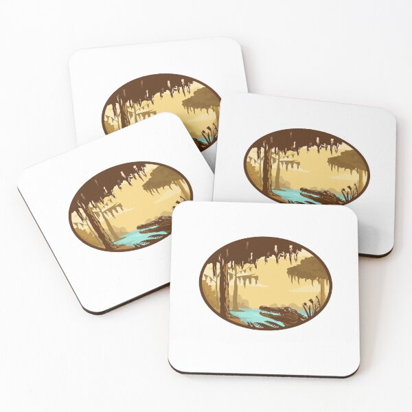 Item preview, Louisiana Bayou and Alligator Oval WPA Retro designed and sold by patrimonio.