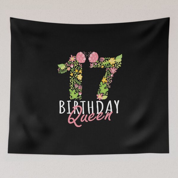 Item preview, 17th Birthday Queen 17 Years Old Girl Floral B-day Theme design designed and sold by Grabitees.