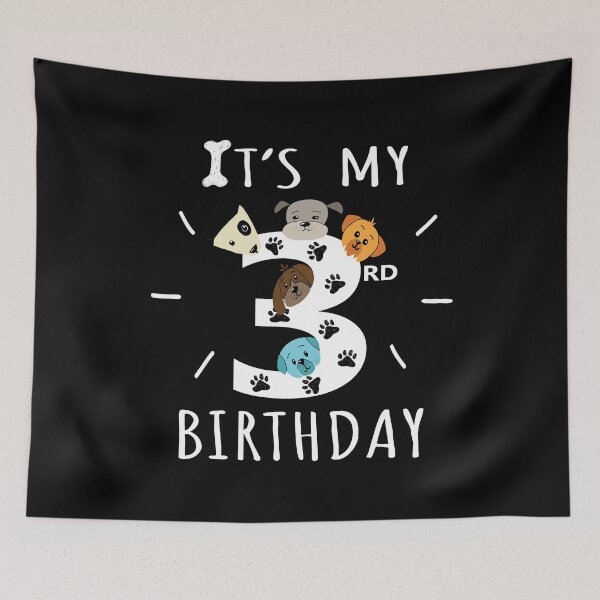 Item preview, It's My 3rd Birthday Dog Lover Theme 3 Years Old Puppy print designed and sold by Grabitees.