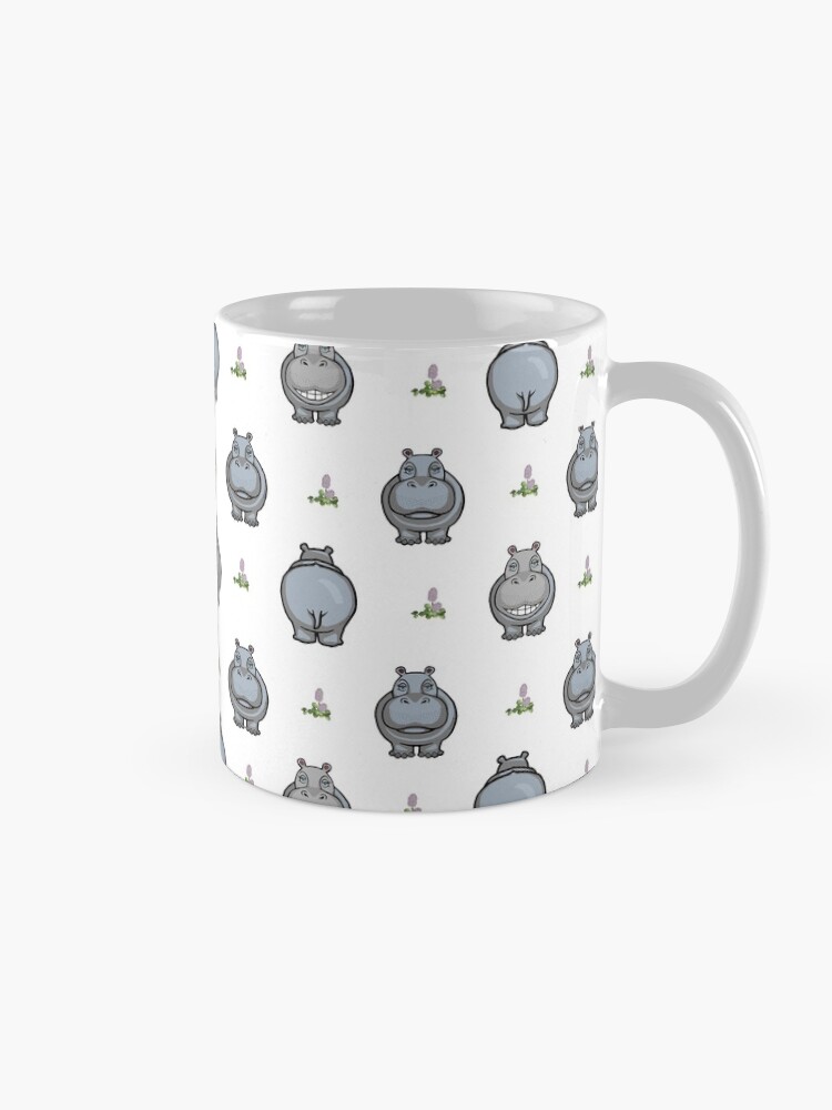 Aperçu 5 sur 6. Mug à café avec l'œuvre Hippopotames, hippopotames, partout créée et vendue par Hippogal.