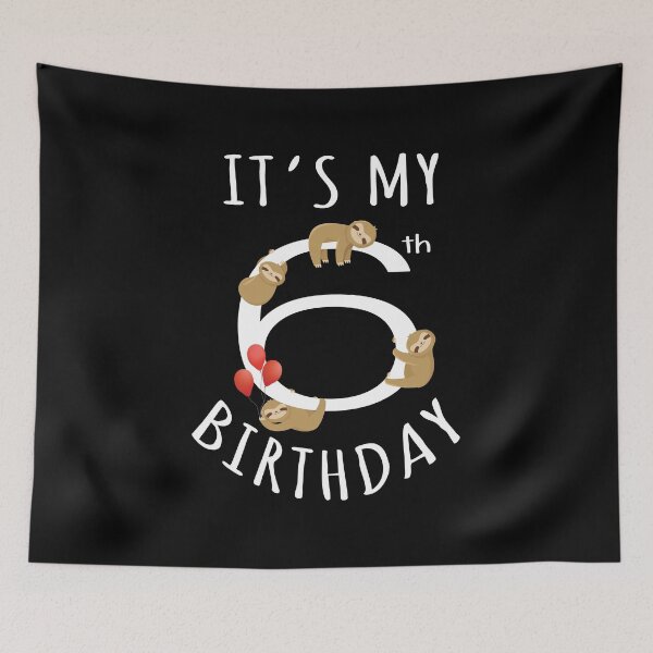 Item preview, It's My 6th Birthday Sloth 6 Years Old Kid B-day Party product designed and sold by Grabitees.
