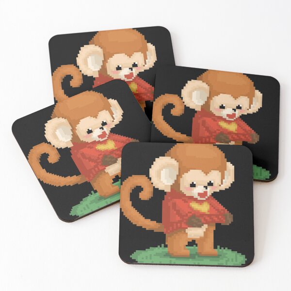 Item preview, Pixelated Cute baby monkey wear love sweater designed and sold by HopeDetour.